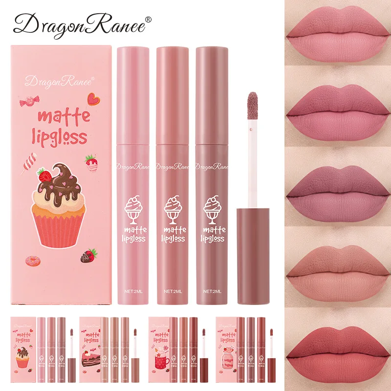 Matte Velvet Lip Tint Long Lasting - Set di 3 Rossetti Liquidi Opachi