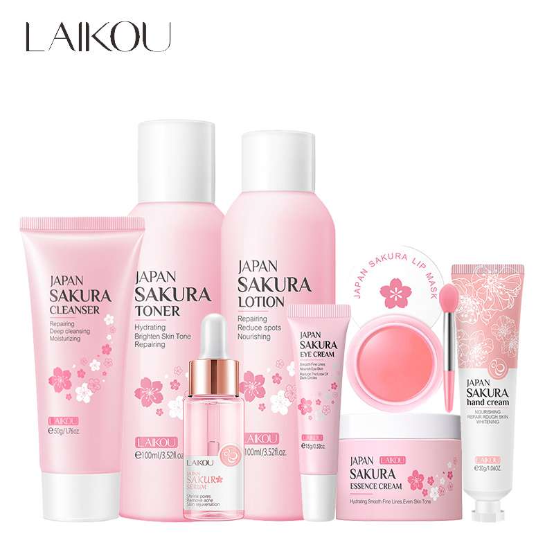 Hyaluronic Acid Facial Serum - LAIKOU 8Pcs Sakura Set per la